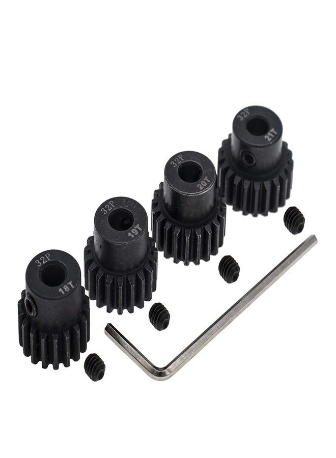 GTHELE 4pcs 32p Pinion Gear 5mm Set Hardened 18t 19t 20t 21t 32 Pitch Gears RC Upgrade Part with Screwdriver - Image 3